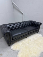 Top Grain Leather Chesterfield Sofa (Delivery Available)