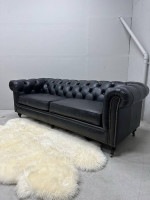 Top Grain Leather Chesterfield Sofa (Delivery Available)