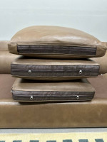 A. Rudin Designer Full Grain Leather Sectional Sofa (Delivery Available)