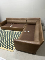 A. Rudin Designer Full Grain Leather Sectional Sofa (Delivery Available)