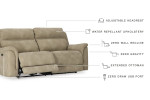 NEXT GEN DURAPELLA Power Reclining Sofa w/Adjustable Headrest