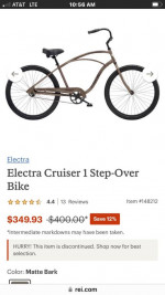 Electra Cruiser 1 Step-Over Bike NEW