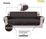 Chocolate Brown Color Sofa Cover: Fit seat width 66 in