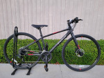 NEW 15" Small Fuji Absolute 1.9 Disc Black Fitness Hybrid Bike