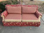 Hickory hills red floral sofa (vintage)