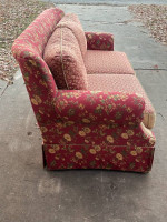 Hickory hills red floral sofa (vintage)