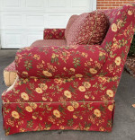Hickory hills red floral sofa (vintage)