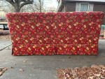 Hickory hills red floral sofa (vintage)