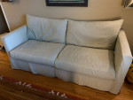 Crate & Barrell Slipcover Sofa Natural Muslin Fabric
