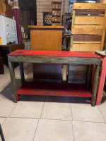 Rustic Red & Green Large Sofa-Entryway-Hallway Table