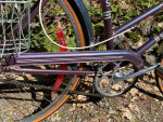WOMAN'S DARK METALLIC PURPLE VINTAGE ROSS THREE SPEED BICYCLE CHROME