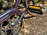 WOMAN'S DARK METALLIC PURPLE VINTAGE ROSS THREE SPEED BICYCLE CHROME
