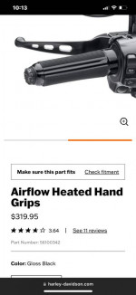 Harley Davidson-Airflow Heated Hand Grips(Gloss Black)