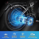White Ebike Foldable Electric Bike Adults 750W Motor, 12AH Removable 4