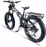 Black Ebike Foldable Electric Bike 750W Motor, 12AH Removable 48V Batt