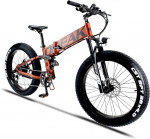 Red Ebike Foldable Electric Bike 750W Motor, 12AH Removable 48V Batter