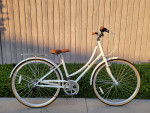 new 42cm eggshell retrospec beaumont 7 speed urban city bike step thru