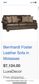 Bernhardt Leather Sofa