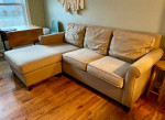 ๐ FREE DELIVERY ! Beautiful Beige Pottery Barn Sectional Sofa w/ Chaise