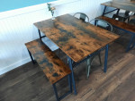 Table with Bench and 2 Chairs