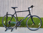 new 23" fuji absolute 2.1 black fitness hybrid bike xxl frame