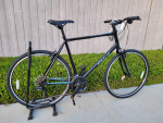 new 23" fuji absolute 2.1 black fitness hybrid bike xxl frame