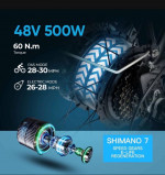 500/700 Watt Electric Folding ebike, 26-28mph, Thumb throttle/Pedal Assist