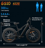 750/900 Watt Motor Electric Fat Tire Mountain Ebike, GS10, Bafang Motor, 28mph
