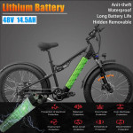 750/900 Watt Motor Electric Fat Tire Mountain Ebike, GS10, Bafang Motor, 28mph