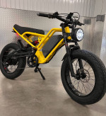 1500 Watt Electric Ebike, 35-39mph, Full Suspension, Hydraulic Brakes (Yellow)