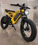 1500 Watt Electric Ebike, 35-39mph, Full Suspension, Hydraulic Brakes (Yellow)