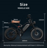 1000Watt Electric Chopper Ebike, 30mph, 80 Mile Range, 25ah🔋(Black or Green)