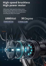 1000Watt Electric Chopper Ebike, 30mph, 80 Mile Range, 25ah🔋(Black or Green)