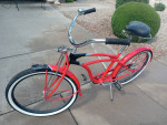 Beach cruiser bright red like new ready to ride