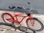 Beach cruiser bright red like new ready to ride