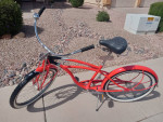 Beach cruiser bright red like new ready to ride
