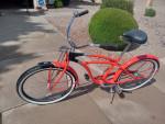 Beach cruiser bright red like new ready to ride