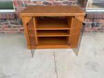 TEAK Entertainment TV Stand Coffee Console TABLE rolling Bar cart