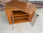 TEAK Entertainment TV Stand Coffee Console TABLE rolling Bar cart