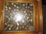 small end table for a rock hound polished stones