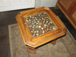 small end table for a rock hound polished stones