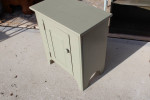 Green solid wood nightstand end table storage cabinet