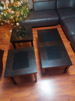 3 PIECE COFFEE TABLE SET WITH 2 MATCHING SIDE TABLES