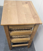 Wood side table w/wicker drawers