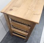 Wood side table w/wicker drawers