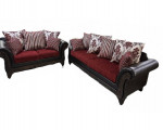 Contemporary black and white coffee table with 2 end tables