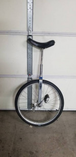 Vintage 1980's Chrome Schwinn Unicycle 24" Wheel Long Post Cotterless
