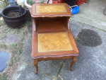 Leather Top Wood Living Room Table