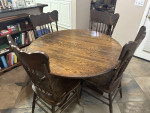 Solid Wood Kitchen Table and x4 Chairs. REDUCED from $500 to $300