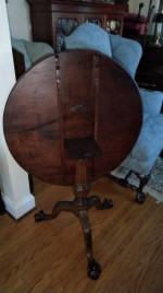 Mahogany Ball and Claw Tilt-Top Table